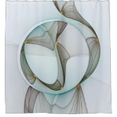 Rideaux De Douche Abstrait Turquoise Brown Gold Elegance (Devant)