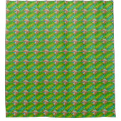 Rideaux De Douche Abstrait vert inspiré de la soie (Devant)