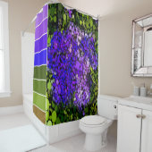 Rideaux De Douche Abstrait violet, bleu et vert (En situation)