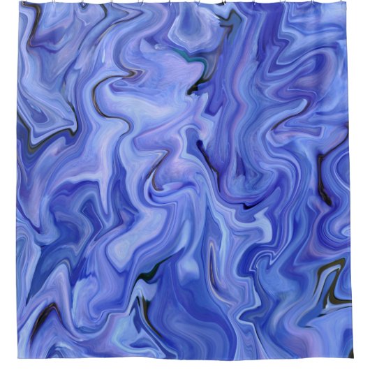 Rideaux De Douche Abstraite de soie bleue (Devant)