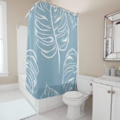 Rideaux De Douche Abstraite Feuille Tropicale : Verdure transparente (En situation)