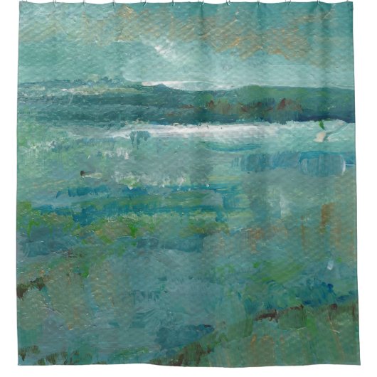 Rideaux De Douche Abstraite Turquoise côtière (Devant)
