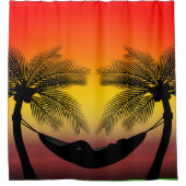 Rideaux De Douche Abstraite vie tropicale | Hammock Silhouette (Devant)