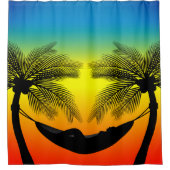 Rideaux De Douche Abstraite vie tropicale | Hammock Silhouette (Devant)