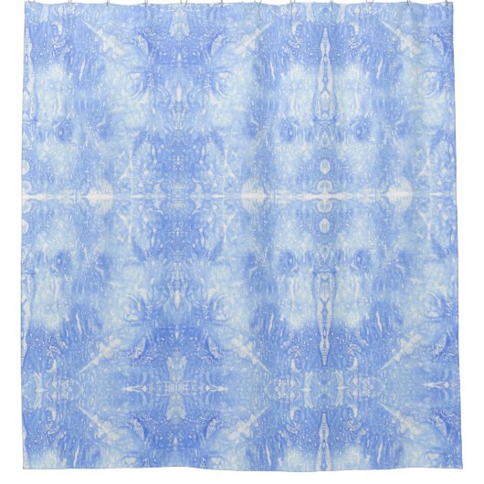 Rideaux de douche Abstraits bleu clair et blanc (Devant)