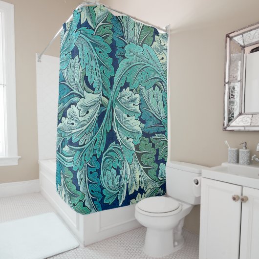 Rideaux De Douche Acanthus Green, William Morris (En situation)