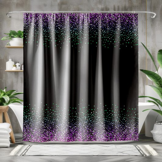 Rideaux De Douche Accent de Parties scintillant couleur noire