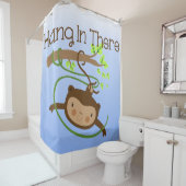 Rideaux De Douche Accrochez-vous là Singes Animaux Jungle (En situation)