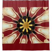 Rideaux De Douche Achempong : Starburst | Luxe Deep Crimson & Or (Devant)