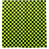 Rideaux De Douche Acid green black checkerboard pattern (Devant)