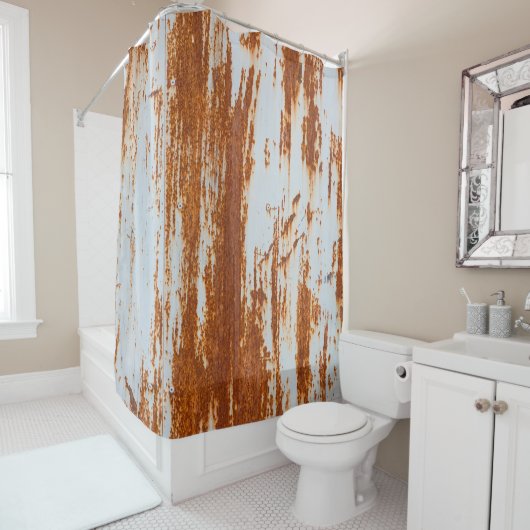 Rideaux De Douche Acier rustique : Grunge Wall Texture (En situation)