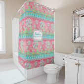 Rideaux De Douche Ado floral BOHO Chic Hot Pink (En situation)