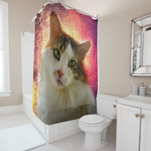 Rideaux De Douche Adorable Cute Calico Chat