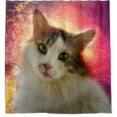 Rideaux De Douche Adorable Cute Calico Chat (Devant)