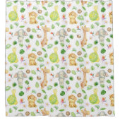 Rideaux De Douche Adorable Jungle Animaux Enfants (Devant)