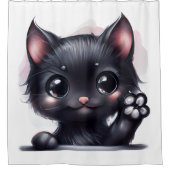 Rideaux De Douche Adorable Kawaii Chat noir (Devant)