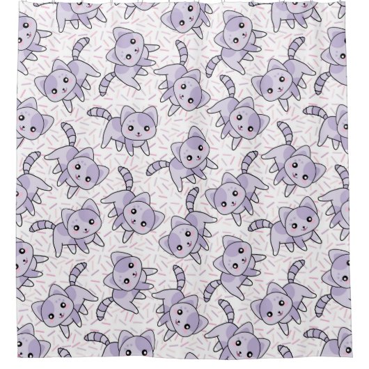 Rideaux De Douche Adorable Motif de chats (Devant)
