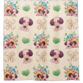 Rideaux De Douche Adorable Motif de chien (Devant)