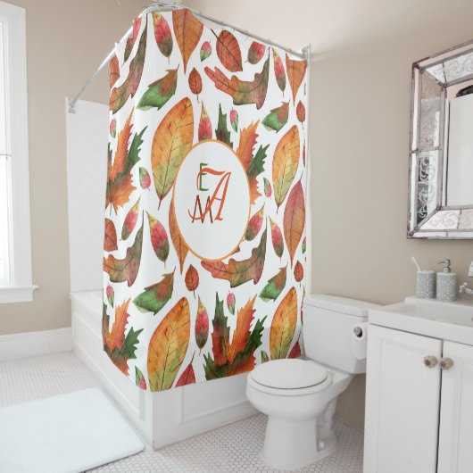 Rideaux De Douche Affaire Orange Green Decor (En situation)