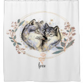 Rideaux De Douche Affection sauvage - Les loups dans l'amour Illustr (Devant)