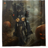 Rideaux De Douche Affenpinscher équitation moto Halloween effrayant (Devant)