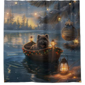 Rideaux De Douche Affenpinscher Festive Christmas Voyage (Devant)