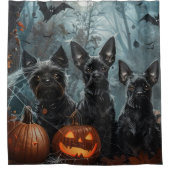 Rideaux De Douche Affenpinscher Halloween nuit chien délice (Devant)