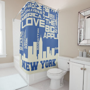 Rideaux De Douche Affiche de typographie de New York City