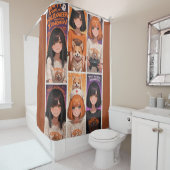 Rideaux De Douche Affiche d'Halloween pour fille de jeu d'animation (En situation)