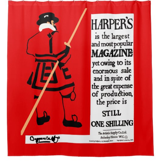 Rideaux De Douche Affiche vintage Harper's Magazine Beefeater (Devant)
