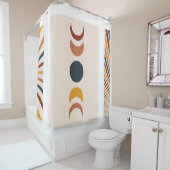 Rideaux De Douche Affiches Abstraites de la lune Sun Boho (En situation)