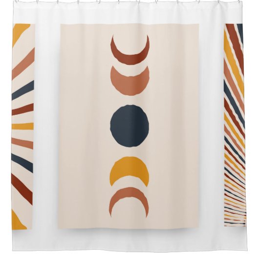 Rideaux De Douche Affiches Abstraites de la lune Sun Boho (Devant)