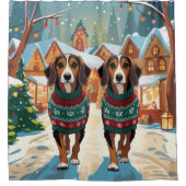 Rideaux De Douche Afghan Hound Dogs Christmas Snow Holiday (Devant)
