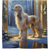 Rideaux De Douche Afghan Hound With Christmas Lights Holiday (Devant)
