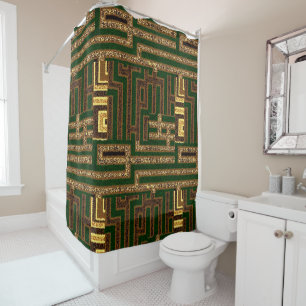 Rideaux De Douche African Kuba Cloth, Urban Print