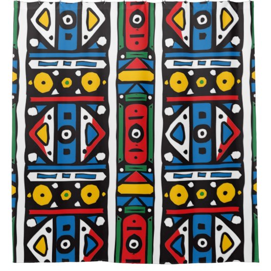 Rideaux De Douche Afrique du Sud Motif Ndebele (Devant)