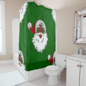 Rideaux De Douche afrique noir santa claus noël arbres vert (En situation)