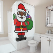 Rideaux De Douche afrique noir santa claus xmas (En situation)