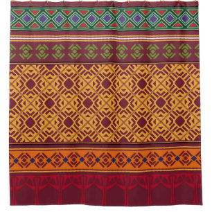 Rideaux De Douche Afrique ornementale élégante : Motif ethnique indi