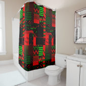 Rideaux De Douche Afrocentric Geometric Print Shower Curtain  (En situation)