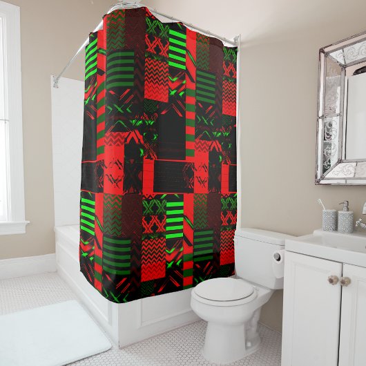 Rideaux De Douche Afrocentric Geometric Print Shower Curtain 