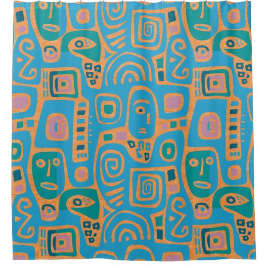 Rideaux De Douche Afrocentric Geometric Shower Curtains (Devant)