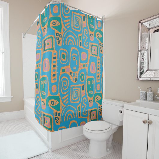 Rideaux De Douche Afrocentric Geometric Shower Curtains