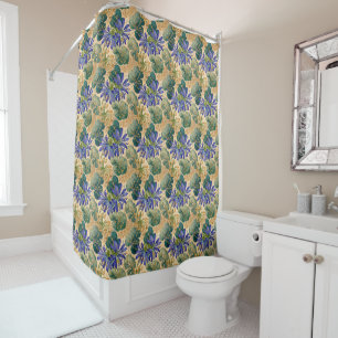 Rideaux De Douche Agapanthus bleu sur la florale de Tan