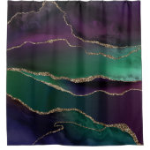 Rideaux De Douche Agate attrayante | Joyau foncé Tone Pierre Or Vein (Devant)