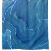Rideaux De Douche Agate de marbre bleu Résumé (Devant)