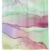 Rideaux De Douche Agate de pastèque | Neo Mint Green et Cassis Pink (Devant)