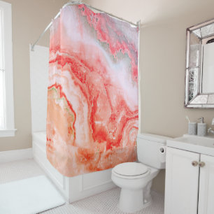 Rideaux De Douche Agate minérale de luxe Rose Gold Blush