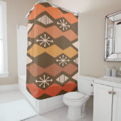 Rideaux De Douche Age atomique Géométrique Brown Orange (En situation)