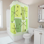 Rideaux De Douche Age atomique Pop Art Chartreuse (En situation)